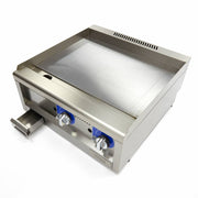 Gril de qualité commerciale - lisse - unité double - profondeur 60 cm - gaz