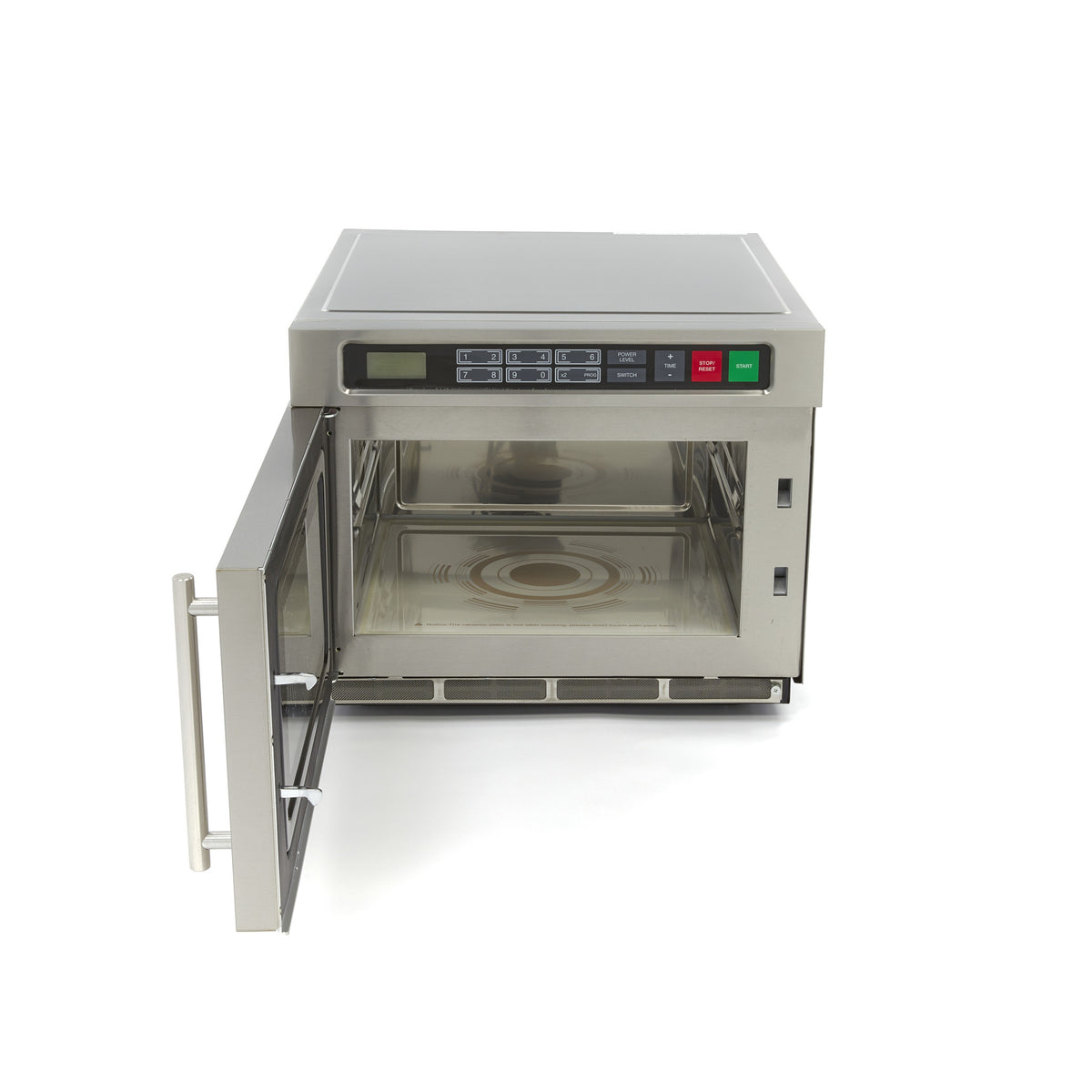Micro-ondes professionnel Maxima 1800W avec 20 programmes, grande capacité pour assiettes jusqu’à Ø36 cm, 2 tablettes.