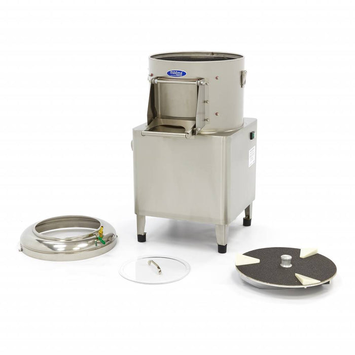Éplucheuse Maxima pour pommes de terre, capacité de 8 kg, production de 160 kg/h, machine professionnelle d'épluchage.