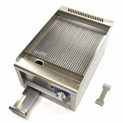 Gril de qualité commerciale - rainuré - unité simple - profondeur 60 cm - gaz