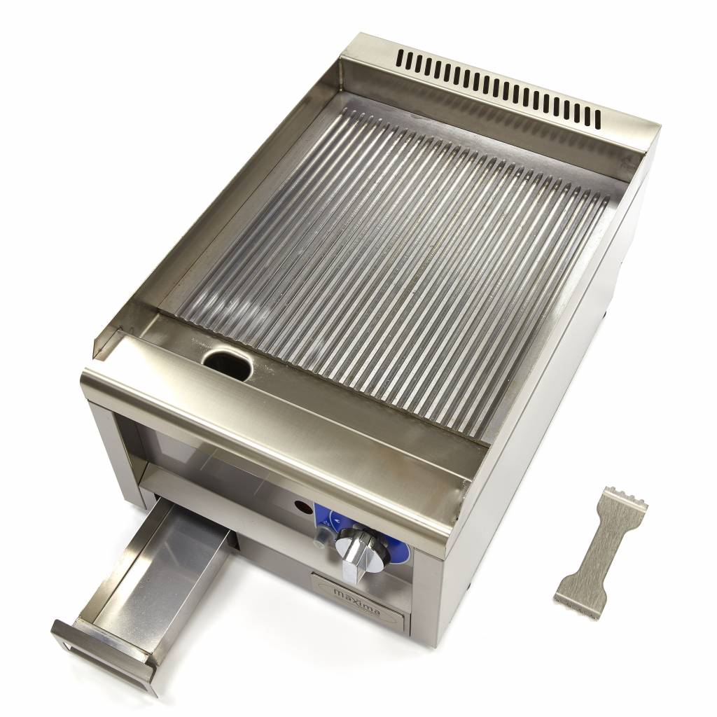 Gril de qualité commerciale - rainuré - unité simple - profondeur 60 cm - gaz
