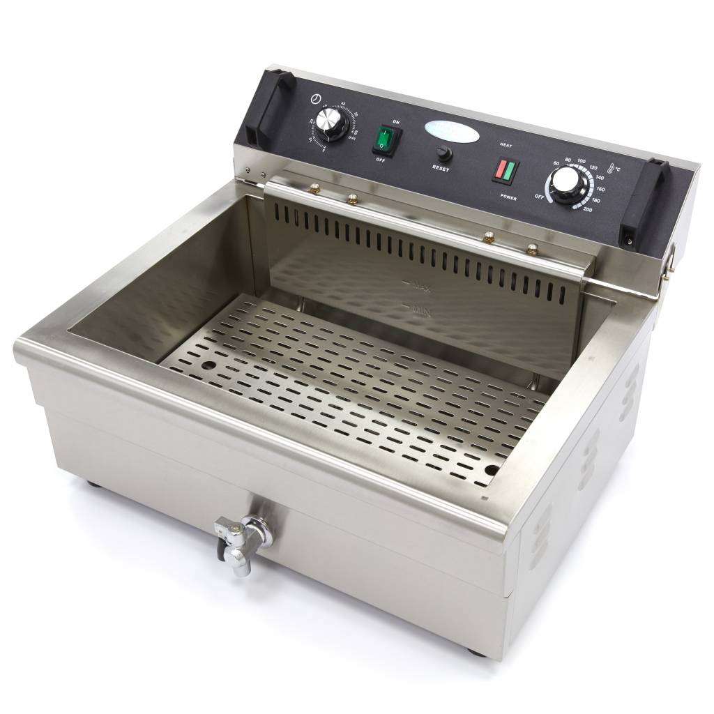 Friteuse - 20 L - 1 panier - avec robinet de vidange