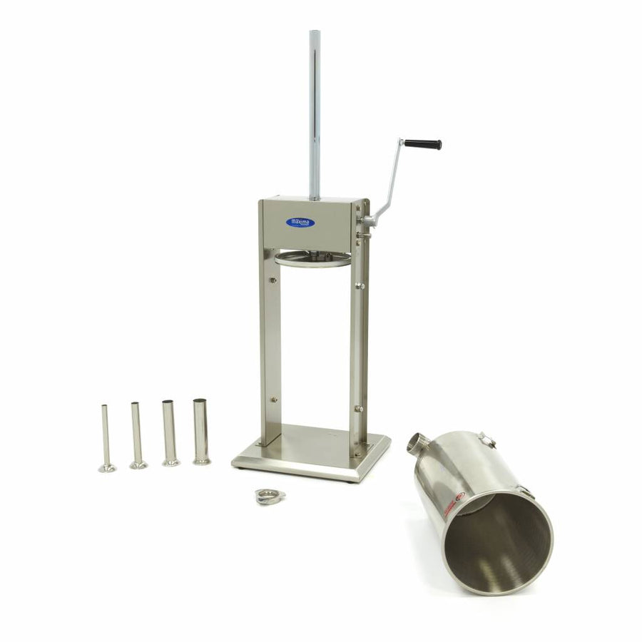 Machine à churros Maxima de 15 L avec 4 formes et 2 vitesses, visible avec ses accessoires pour préparer des churros.