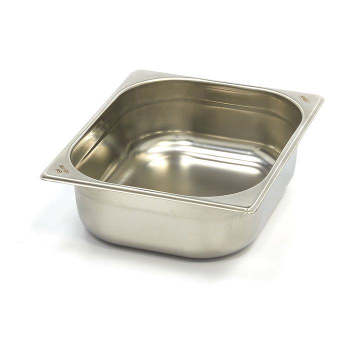 Récipient gastronorm Maxima 1/2 GN en acier inoxydable, profondeur 10 cm, pour cuisson et stockage en cuisine professionnelle.