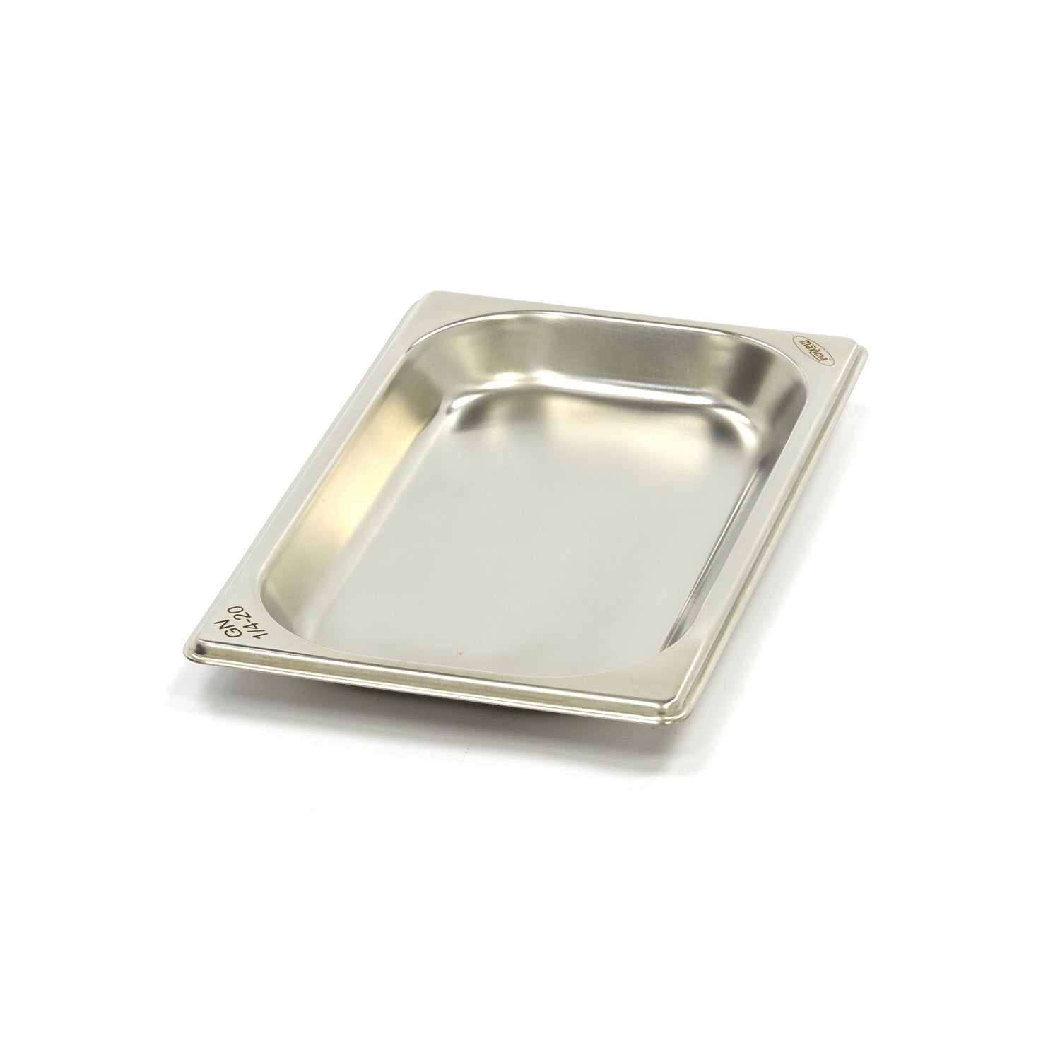 Contenant gastronorm 1/4 GN en acier inoxydable, profondeur 2 cm, pour cuisine professionnelle, de la marque Maxima.