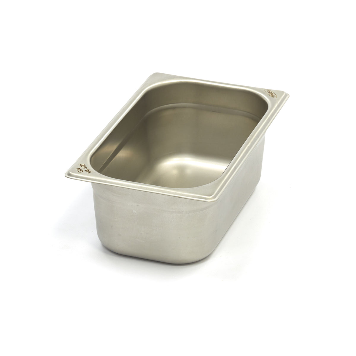 Récipient gastronorm 1/4 GN en acier inoxydable, profondeur 10 cm, bac gastronorme Maxima pour cuisine professionnelle.