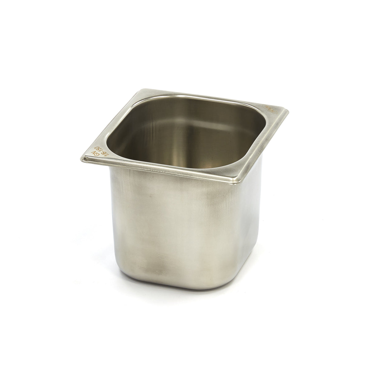 Récipient gastronorm Maxima 1/6 GN en acier inoxydable, profondeur 15 cm, pour la cuisine professionnelle.