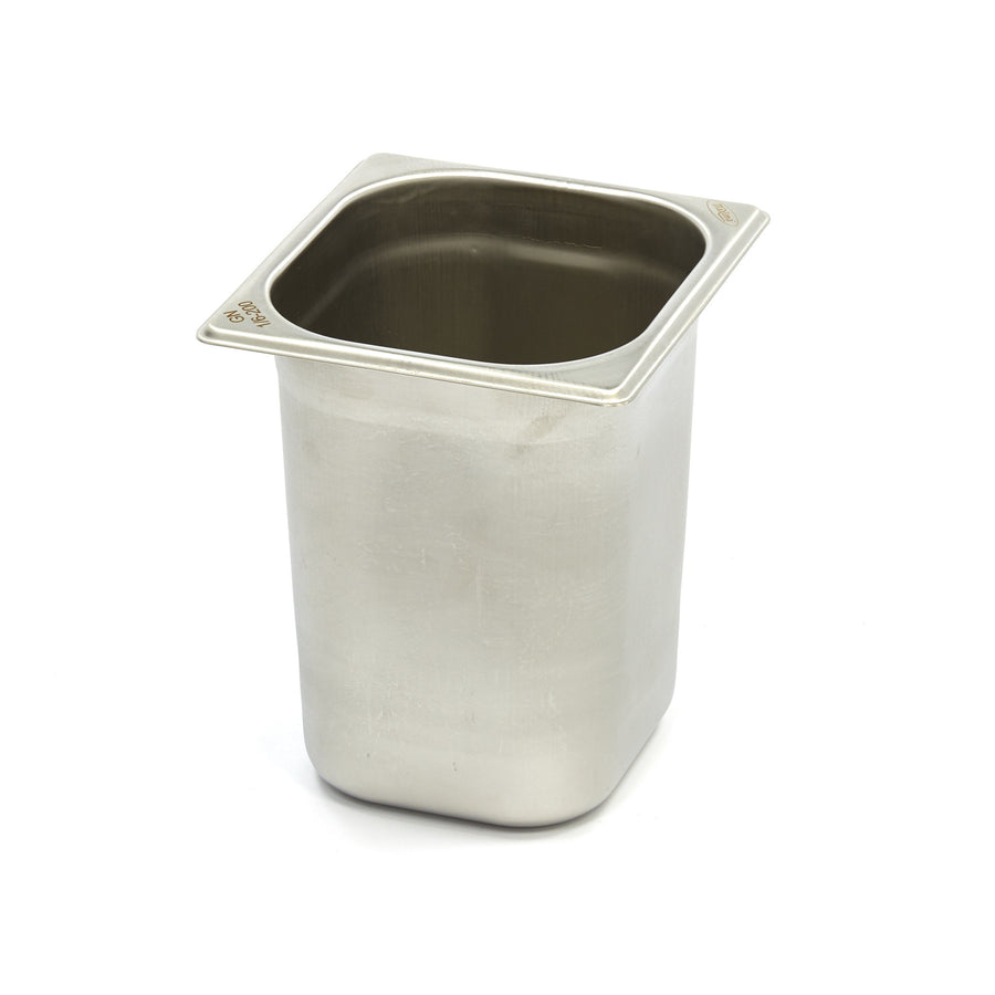Récipient gastronorm 1/6 GN en acier inoxydable, profondeur 20 cm, pour cuisine professionnelle.