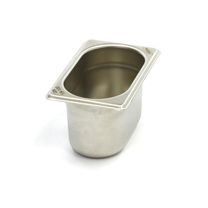 Récipient gastronorme 1/9 GN en acier inoxydable, profondeur 10 cm, de marque Maxima, pour la cuisine professionnelle.