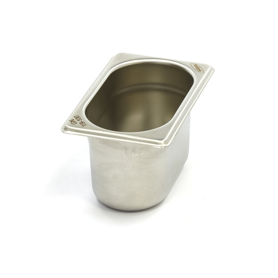 Récipient gastronorme 1/9 GN en acier inoxydable, profondeur 10 cm, de marque Maxima, pour la cuisine professionnelle.