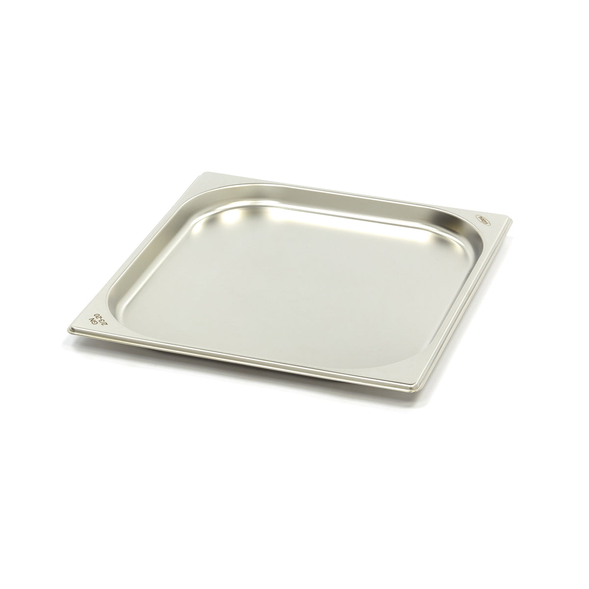 Récipient gastronorm 2/3 GN en acier inoxydable, bac gastronorme de 2 cm de profondeur, pour cuisine professionnelle Maxima.