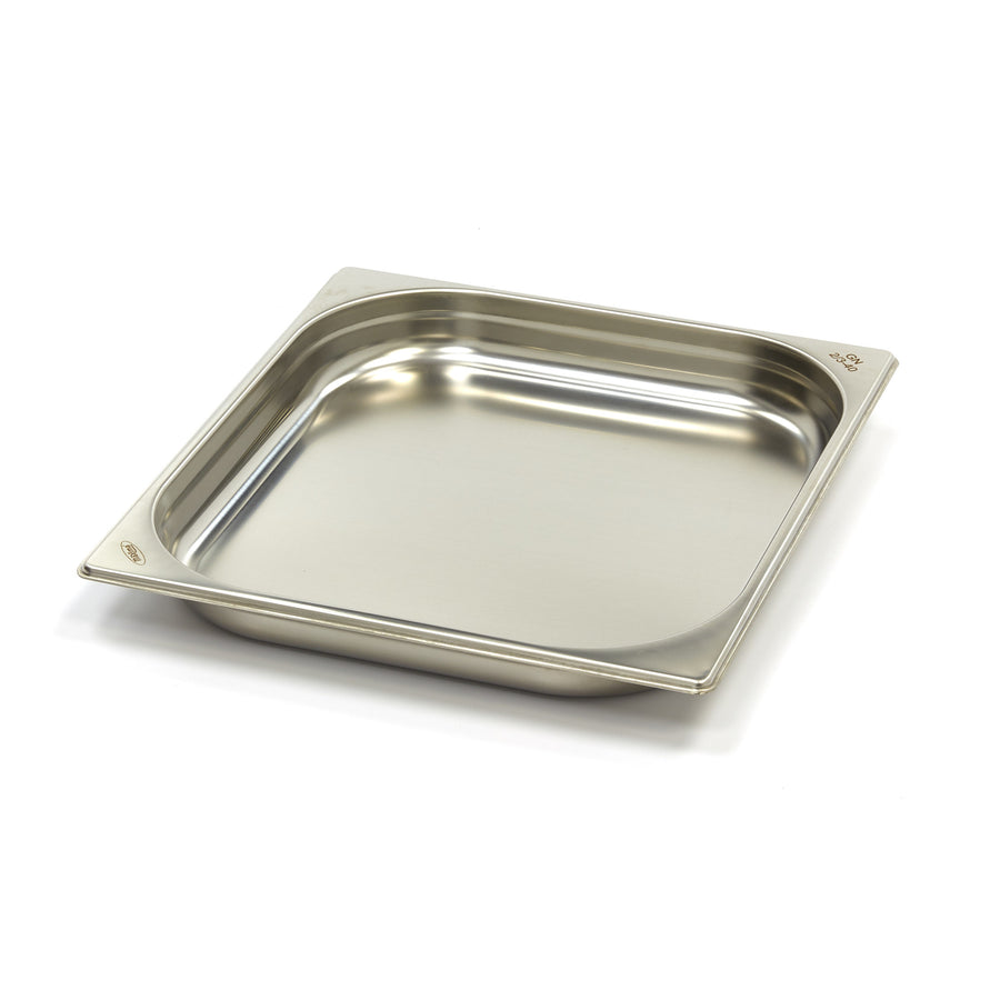 Récipient gastronorm 2/3 GN en acier inoxydable, profondeur 4 cm, bac gastronorme Maxima pour cuisine professionnelle.