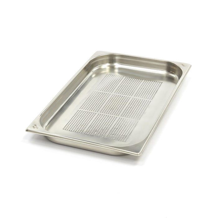 Récipient gastronorm 1/1 GN en acier inoxydable perforé, bac gastronorme Maxima, profondeur 4 cm, idéal pour la cuisine professionnelle