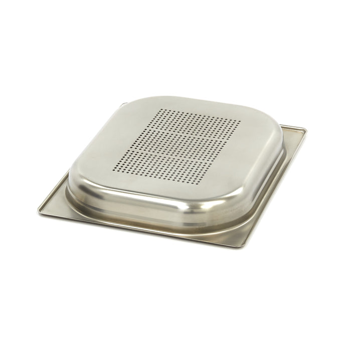 Récipient gastronorm - 1/2 GN - profondeur 4 cm - acier inoxydable - perforé