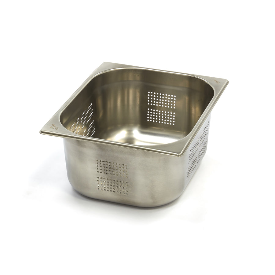 Bac gastronorm 1/2 GN en acier inoxydable perforé, profondeur 15 cm, de la marque Maxima, pour la cuisine professionnelle.