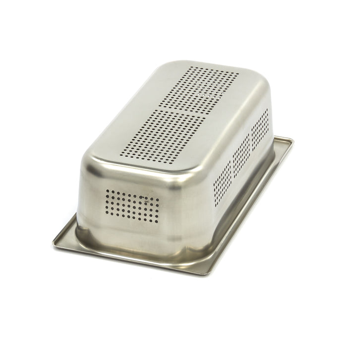 Récipient gastronorm - 1/3 GN - profondeur 10 cm - acier inoxydable - perforé