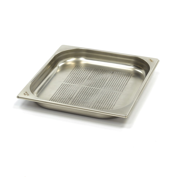 Récipient gastronorm 2/3 GN en acier inoxydable perforé, profondeur 4 cm, bac gastronorme Maxima pour cuisine professionnelle