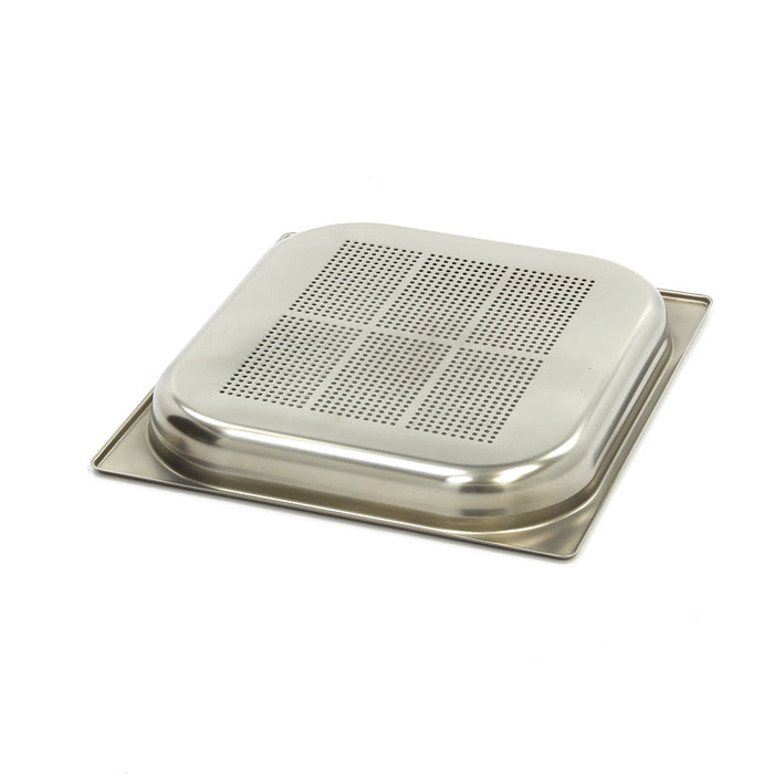 Récipient gastronorm - 2/3 GN - profondeur 4 cm - acier inoxydable - perforé