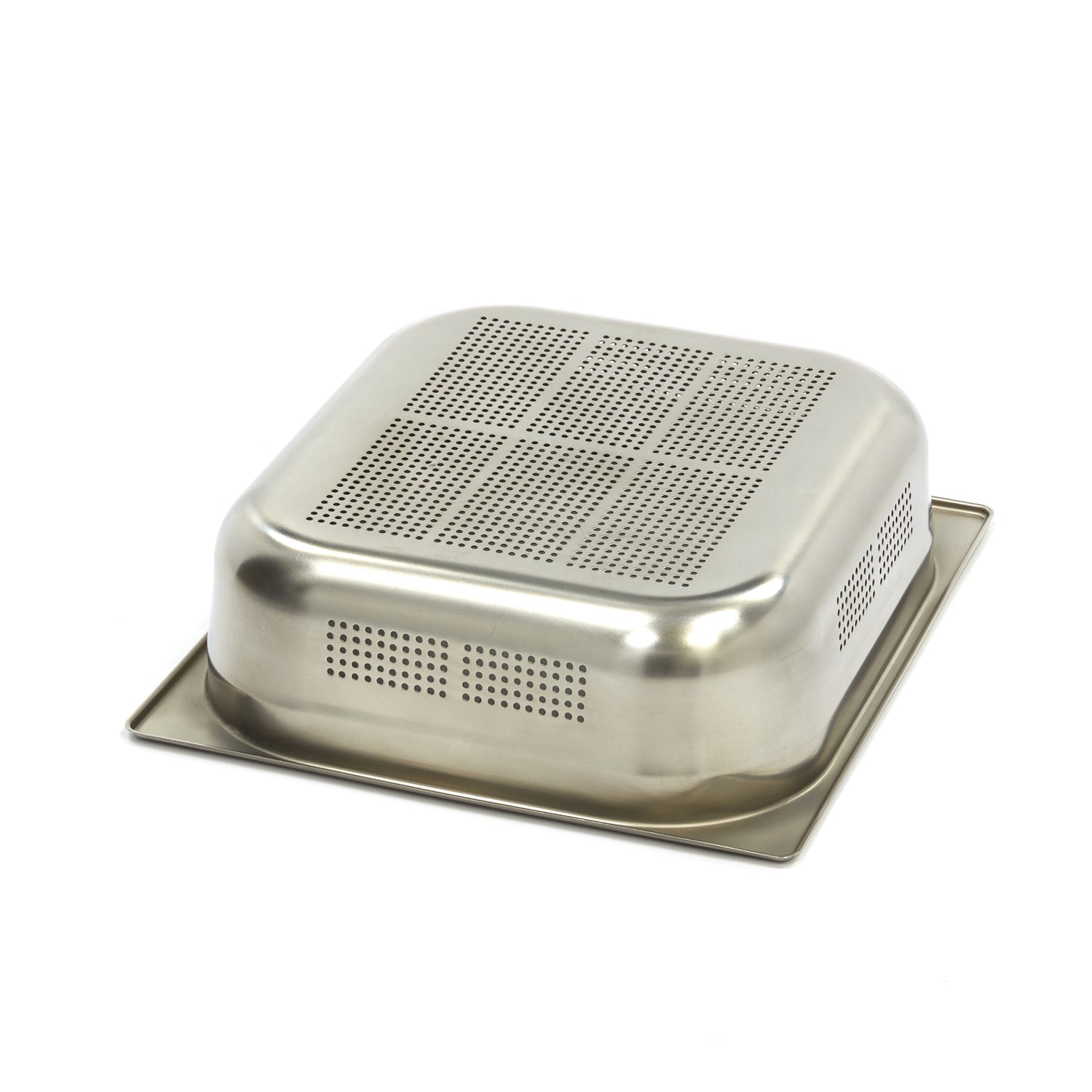 Récipient gastronorme 2/3 GN en acier inoxydable perforé, profondeur 10 cm, fabriqué par Maxima.