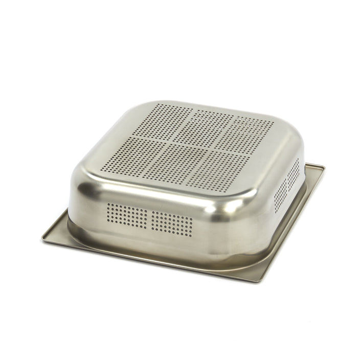 Récipient gastronorm - 2/3 GN - profondeur 10 cm - acier inoxydable - perforé