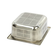 Récipient gastronorm 2/3 GN en acier inoxydable perforé, profondeur 15 cm, de la marque Maxima, pour cuisine professionnelle.