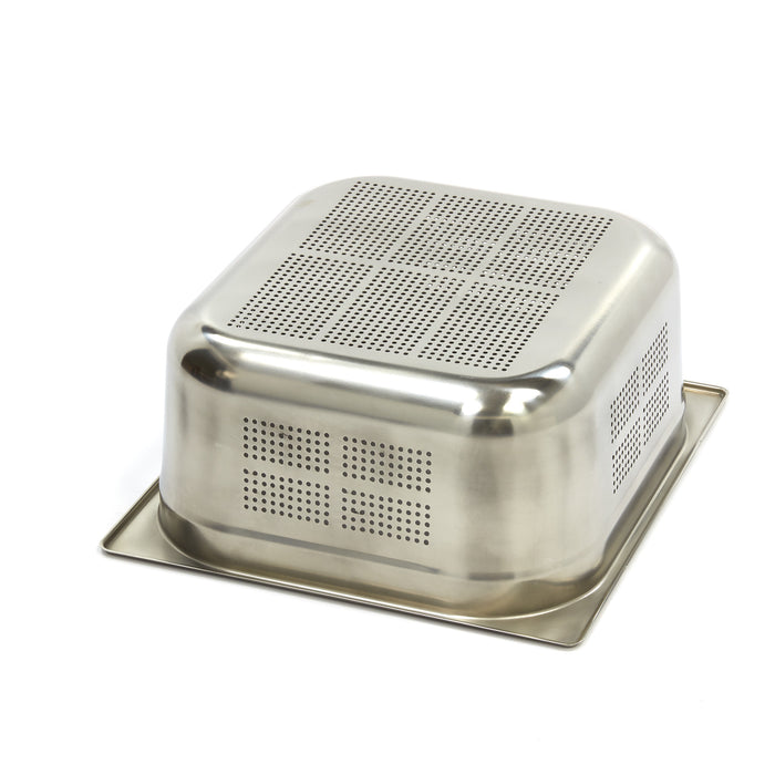Récipient gastronorm - 2/3 GN - profondeur 15 cm - acier inoxydable - perforé