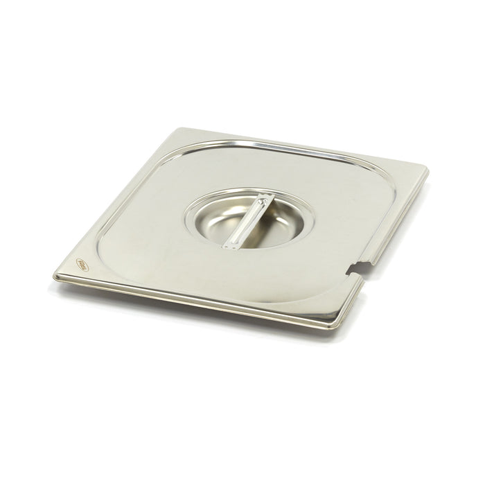 Couvercle gastronorm 1/2 GN en acier inoxydable avec ouverture pour cuillère, compatible bac gastronorme Maxima.