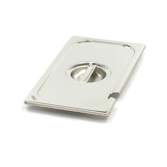 Couvercle gastronorm 1/3 GN en acier inoxydable Maxima avec ouverture pour cuillère, pour bacs gastronormes professionnels.
