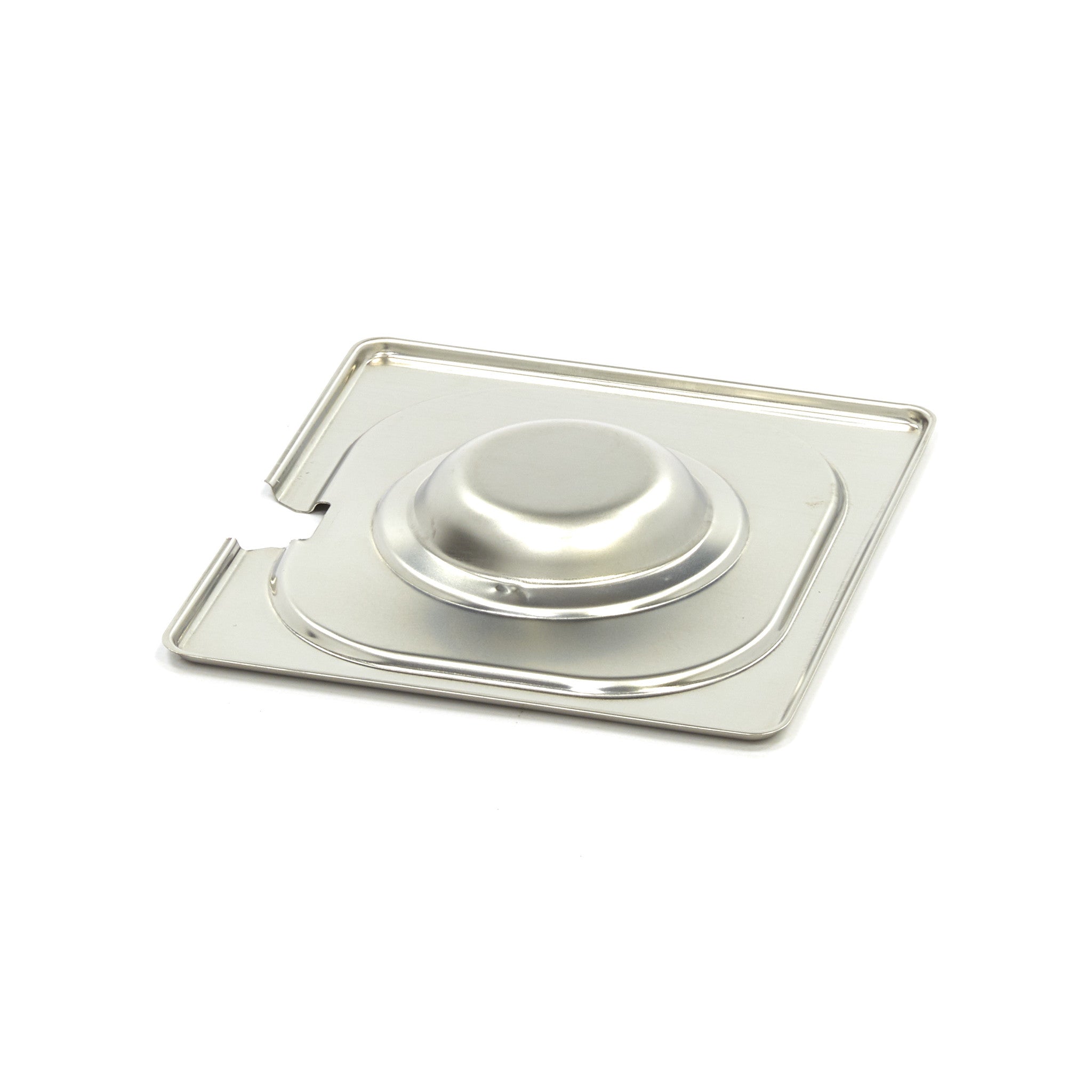 Couvercle gastronorm - 1/6 GN - acier inoxydable - avec ouverture pour cuillère