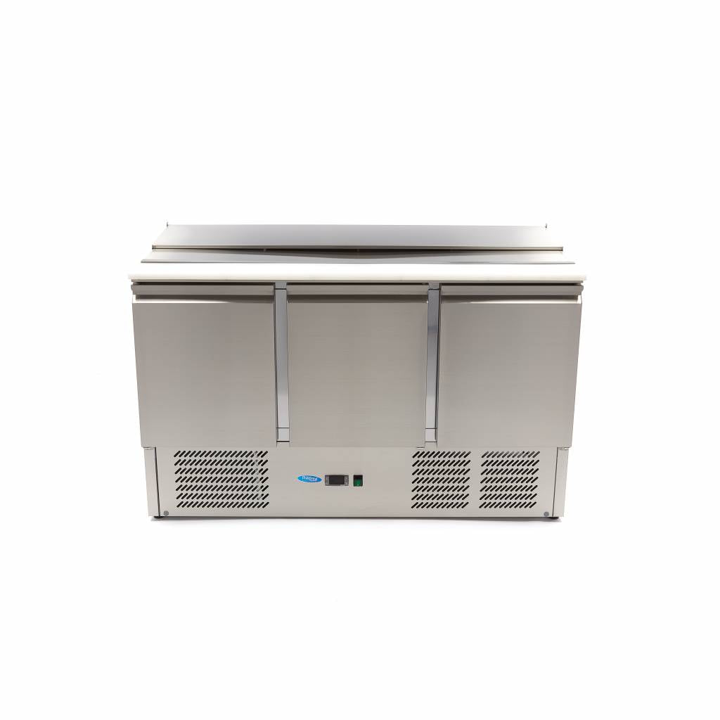 Saladette - 400 L - 137 cm - 3 portes - incl planche à découper