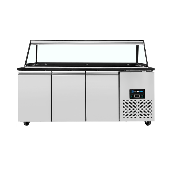 Saladette Workbench – 5x GN 1/1 Capacité - 188x82x85.5cm - Unninox - image 3