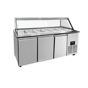 Saladette Workbench – 5x GN 1/1 Capacité - 188x82x85.5cm - Unninox - image 2