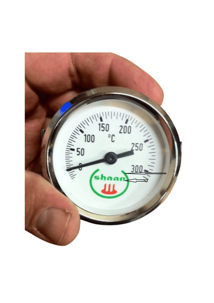 Thermomètre SHAAN pour four tandoori, pièce détachée, montrant la sonde et l’échelle de température.