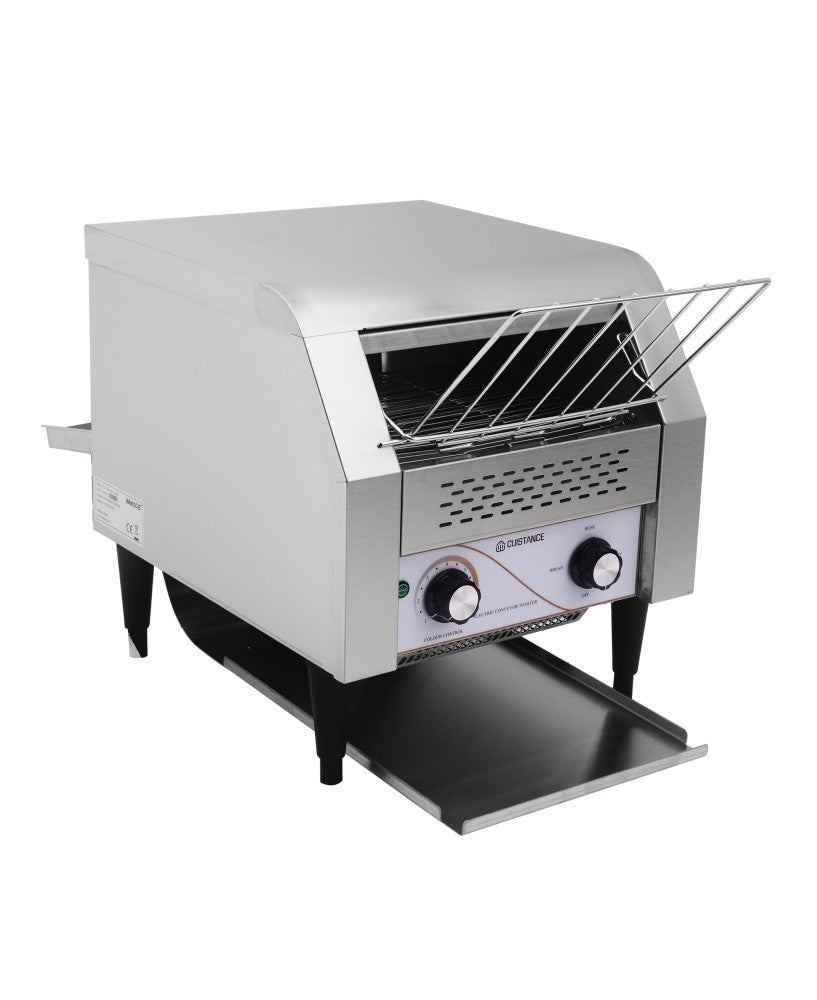 Grille-pain convoyeur Cuistance SNACKING, dimensions L 370 × P 420 × H 430 mm, pour le service de snacks et sandwiches.