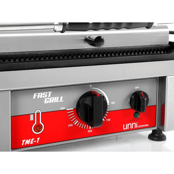 Contact/Panini Grill | Ribbed Surface 360x300 mm (Cast Iron) | 50°C/300°C - Unninox - image 6