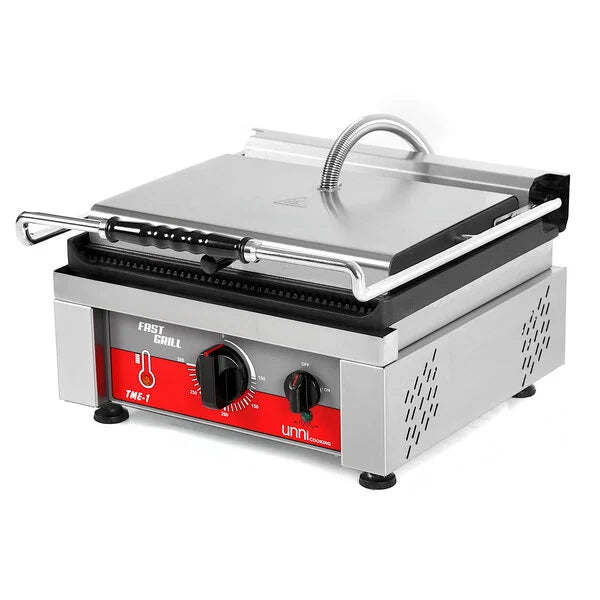 Contact/Panini Grill | Ribbed Surface 360x300 mm (Cast Iron) | 50°C/300°C - Unninox - image 2