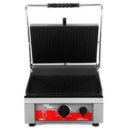 Contact/Panini Grill | Ribbed Surface 360x300 mm (Cast Iron) | 50°C/300°C - Unninox - image 5