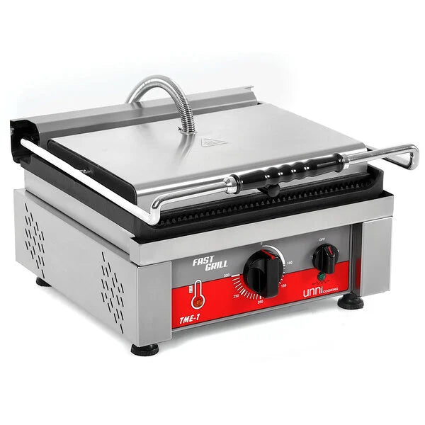 Contact/Panini Grill | Ribbed Surface 360x300 mm (Cast Iron) | 50°C/300°C - Unninox