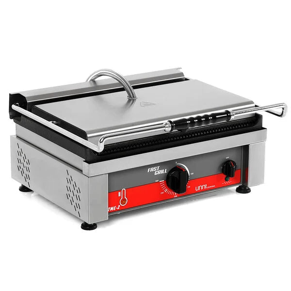 Contact/Panini Grill | Ribbed Surface 460x300 mm (Cast Iron) | 50°C/300°C - Unninox