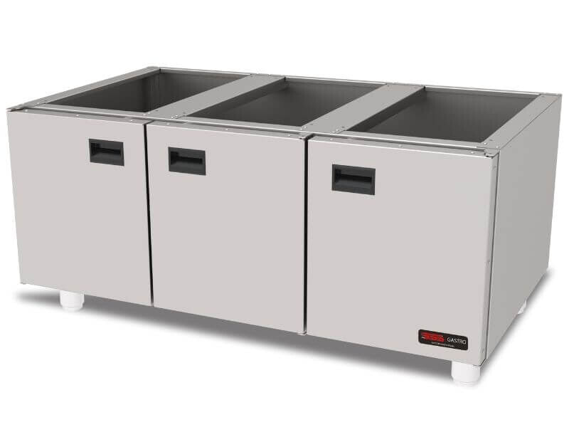 Support pour équipement CHR SGS Gastro, dimensions 120x65x56 cm, structure solide en acier pour cuisine professionnelle.