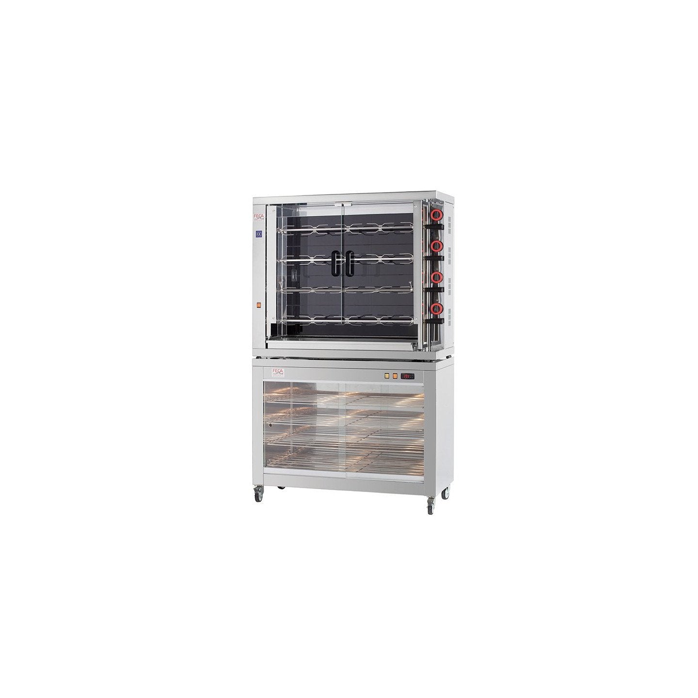 Vitrine chauffante 4 niveaux pour rôtissoire EKO - FECA - vue 2