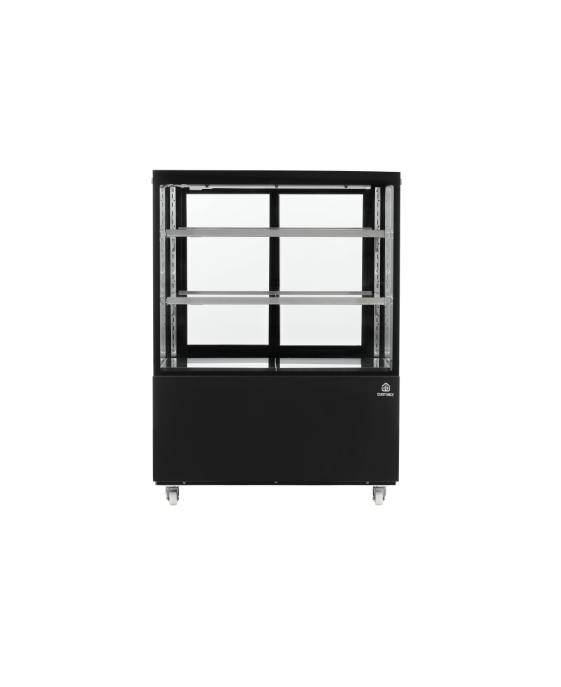 Vitrine panoramique en inox Cuistance, dimensions L 1515 mm, P 675 mm, H 1215 mm, pour produits froids.
