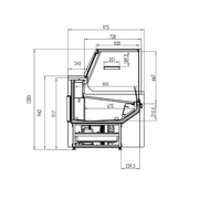 Refrigerated Meat Display Comptoir – 1280mm with Single Shelf - Unninox - image 2