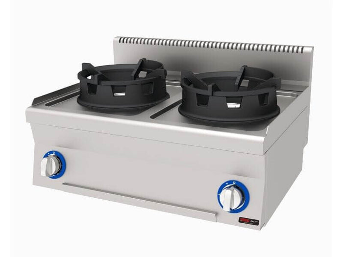 Réchaud wok gaz professionnel – 2 brûleurs – 20 kW – Série 600