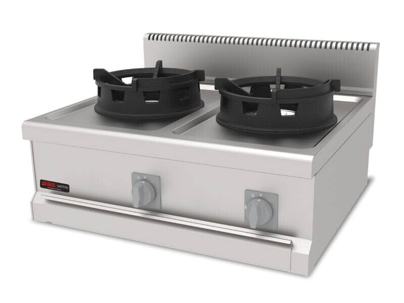 Réchaud wok gaz professionnel – 2 brûleurs – 20 kW – Série 700