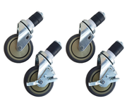 Workbench Casters 4 pcs - 2 with brakes - 4 inch / 10.2 cm